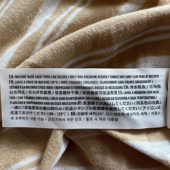 HOLLISTER CASUAL STRIPED SHORT SLEEVE EMBROIDERED CREW NECK BROWN SIZE XS - Picture 10 of 11